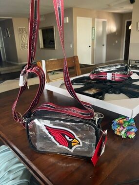 NFL Arizona Cardinals Clear Crossbody Bag with Red and Black Trim